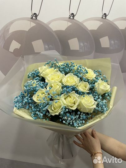 Розы букет живые цветы подарок