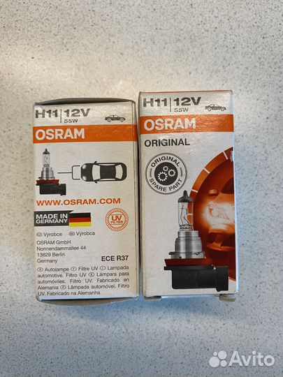 Лампа авто Osram H11, 12 В, 55 Вт, PGJ19-2, 64211