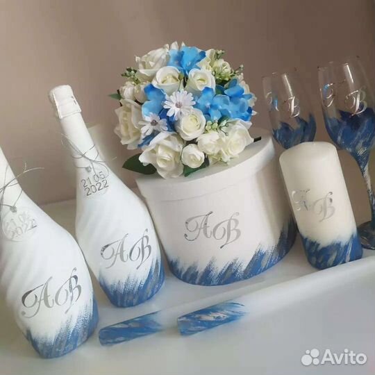 Свадебный набор, шампанское,свечи