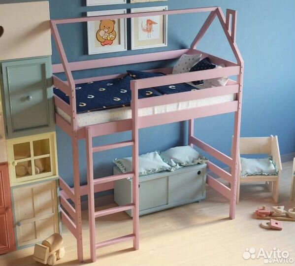 Кровать чердак домик