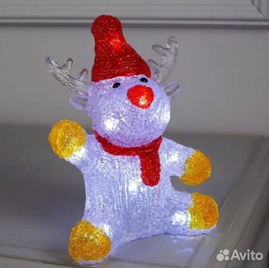 Акриловая фигура Олень новогодний светящийся