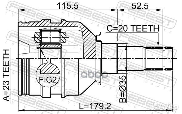 Шрус внутренний перед лев 0111ZZT250 Febest