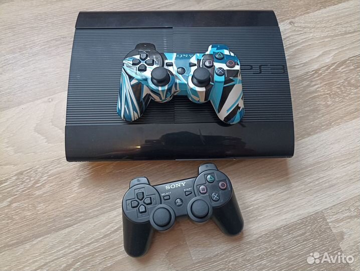 PS3 500Gb прошитая 100 игр + 2 джойстика