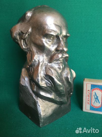 Бюст. Лев Николаевич Толстой. Силумин. 16 см. СССР