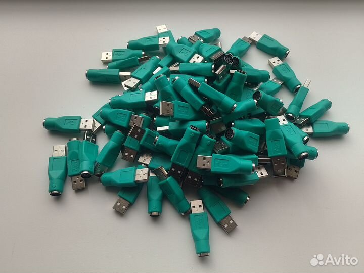 Переходник PS 2 (мама) USB A(папа) зеленый