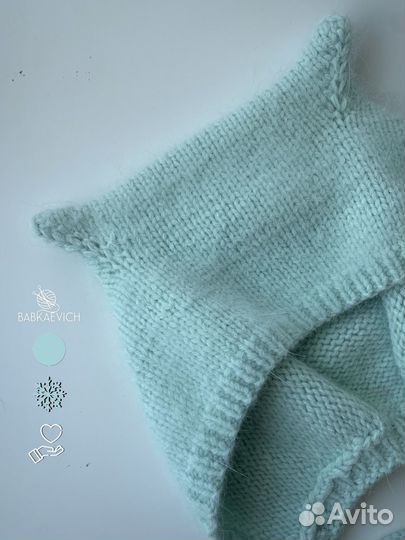 Шапочка ручной работы, коточепчик мятный