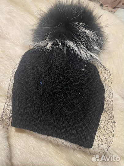 Шапка для девочки Catya с помпоном и вуалью