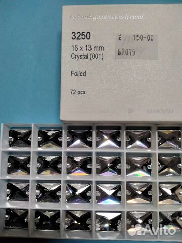Swarovski стразы прямоугольные Crystal 18x13мм