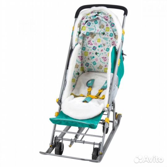 Теплый меховой матрасик в санки/коляску/автокресло