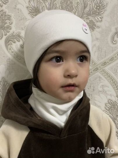 Комплект шапка, шарф снуд детская