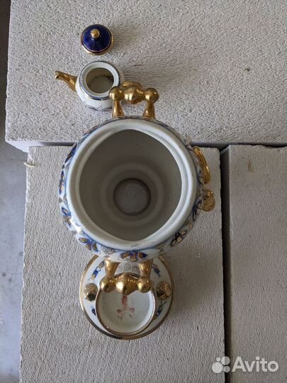 Фарфоровый самовар Гжель