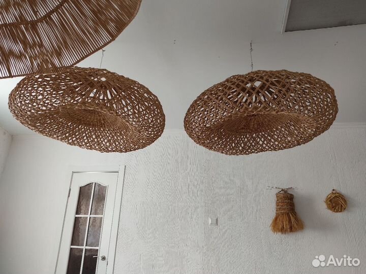 Абажуры плетеные светильники