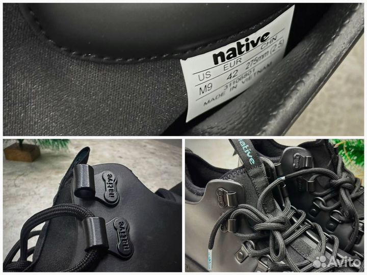 Ботинки Native Черные Зимние Новые