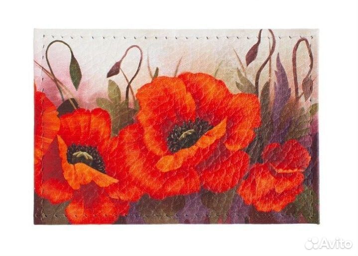 Обложка для карточки (проездного) кожа Россия