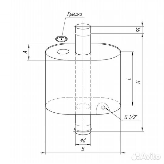 Бак из нержавейки на трубу