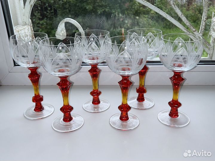 Хрустальные бокалы для вина СССР 60 год редкие