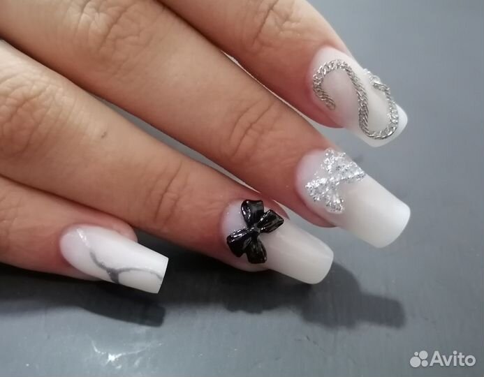 Маникюр, наращивание, гель лак, крейзи дизайн
