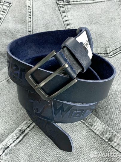 Ремень кожаный Wrangler Deep Blue