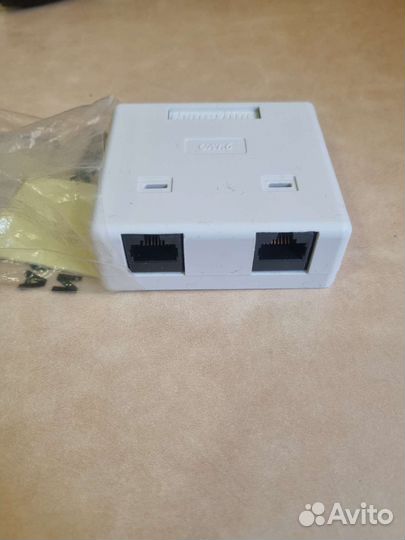 Розетка настенная Hyperline sb2-2-8p8c-c6-wh