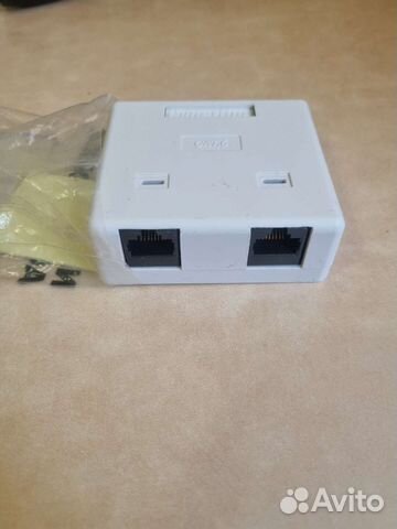 Розетка настенная Hyperline sb2-2-8p8c-c6-wh