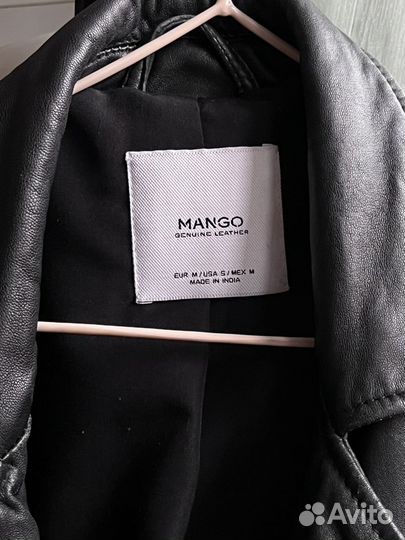 Кожаная куртка косуха mango