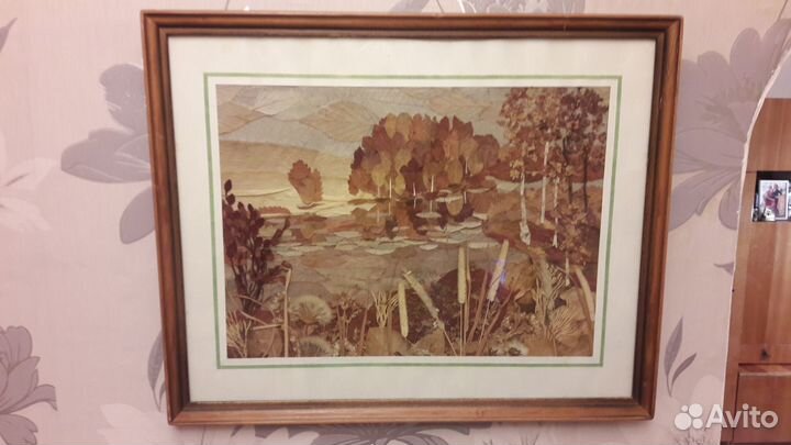 Картина из природных материалов в рамке