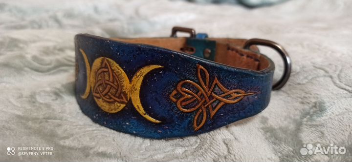 Ошейник кожаный для собак средних пород