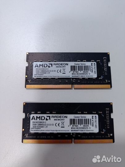 Оперативная память Amd ddr4 sodimm 16гб 3200мгц