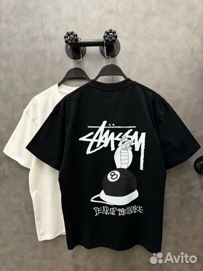 Футболка Stussy (белая/черная)