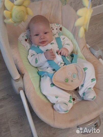 Детские электронные качели/шезлонг 2 в 1