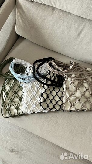 Хлопковые авоськи с джинсовым мешочком