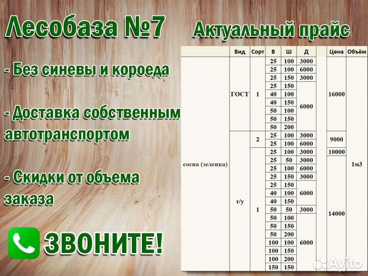 Доска дюймовая, т/у, сорт 1