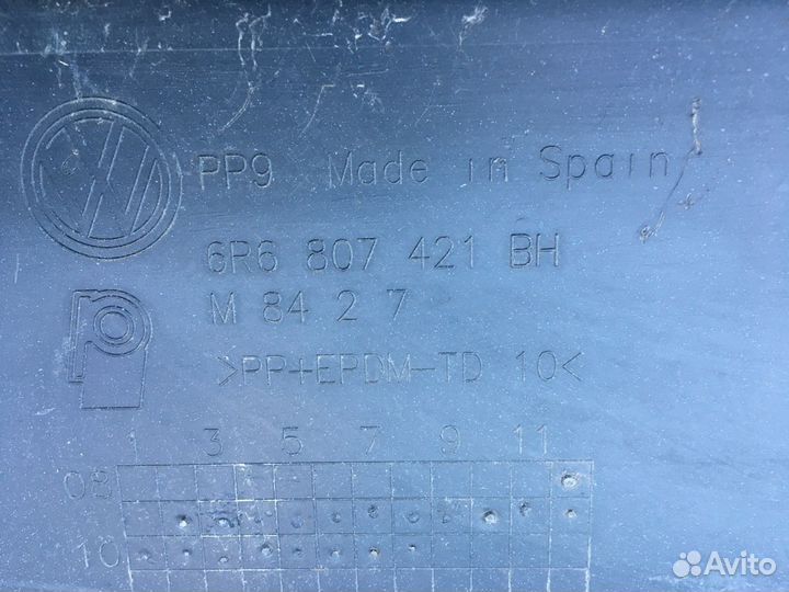 Задний бампер Volkswagen Polo хетчбек 09-14