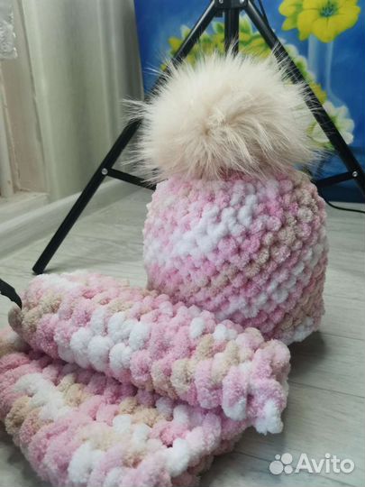 Комплект шапка снуд шарф детский