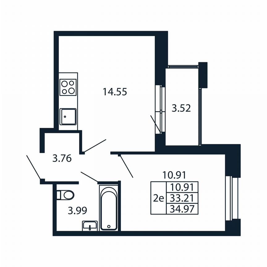 2-к. квартира, 36,7 м², 5/12 эт.