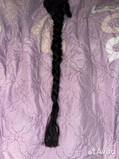 Волосы натуральные черные 50 см 35 гр