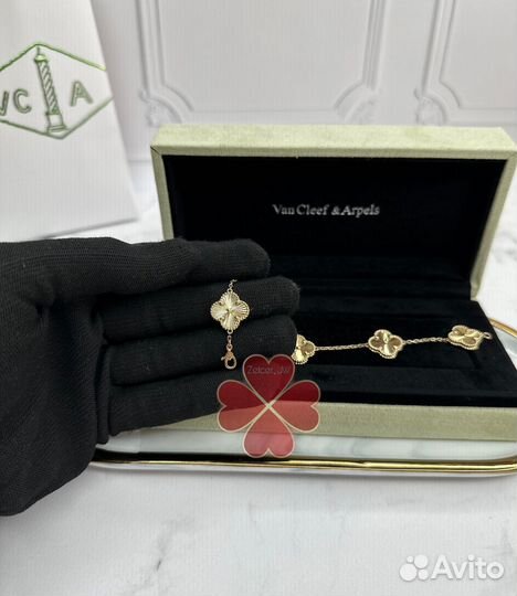 Браслет Ван Клиф Van cleef золотой Vintage клевер