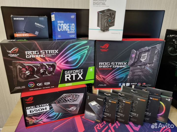 ROG strix мощный игровой компьютер i9, RTX, 32gb
