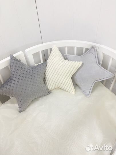 Подушка Звездочка плюшевая бортик звезда