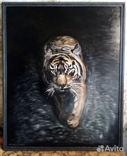 Картина. Тигр. Львы. Кошки