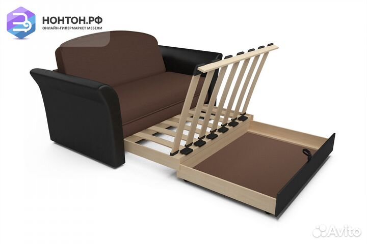 Диван выкатной Малютка 2 коричневый