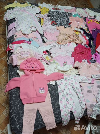 Вещи на девочку пакетом 56-74 от рождения до года