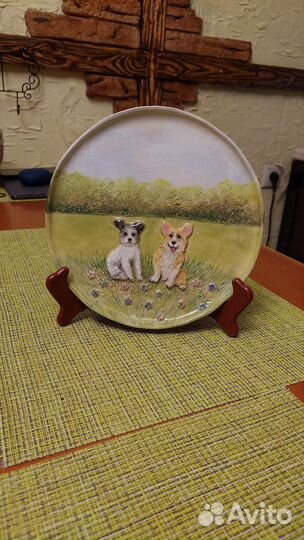 Керамическая тарелка с вашими питомцами