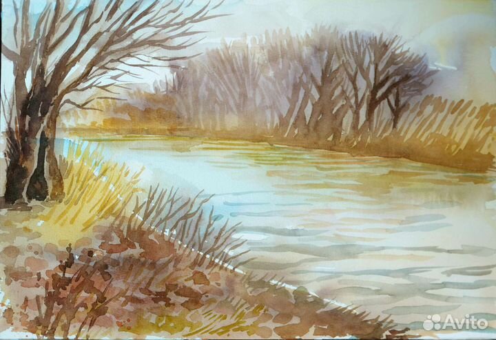 Картина акварель пейзаж