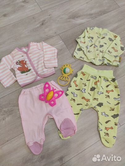 Пакет вещей на девочку от 0-3 мес по 62 размер
