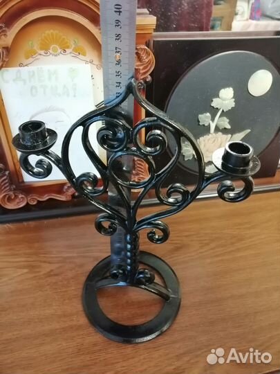 Канделябр на 2 свечи. Чугун. Подсвечник на 2 свечи