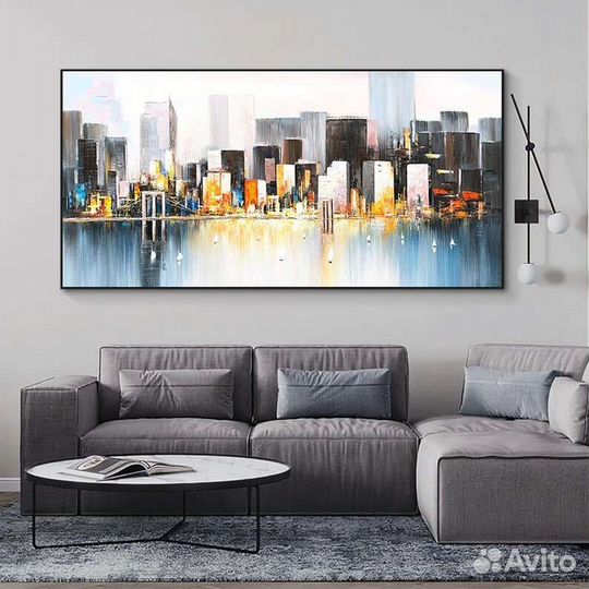 Картина маслом город