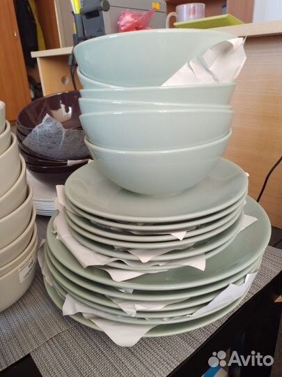 Тарелка IKEA 20см, 27см, набор из 18 предметов