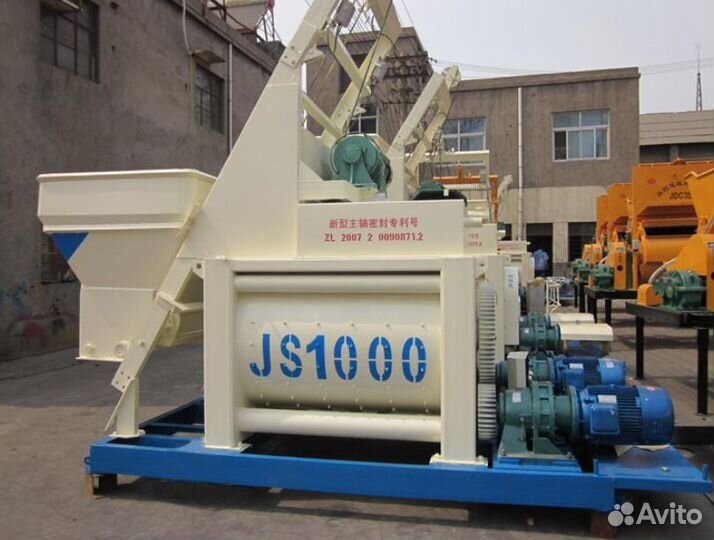 Двухвальный бетоносмеситель со скипом JS-1000