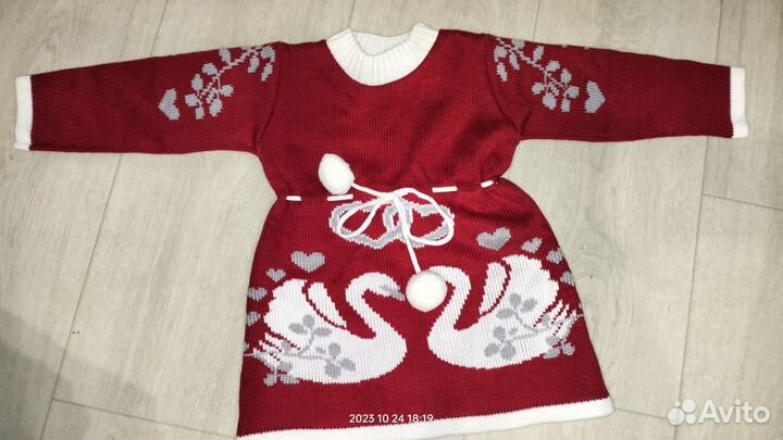 Вязаное платье 86-92